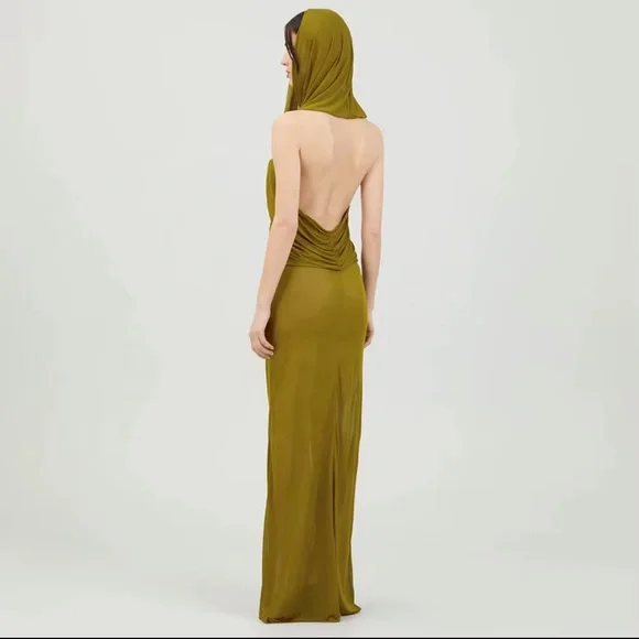 KOIR Olive Draped Hooded Maxi Dress | Inspired by saint Laurent / Cult Gaia - Picture 6 of 16